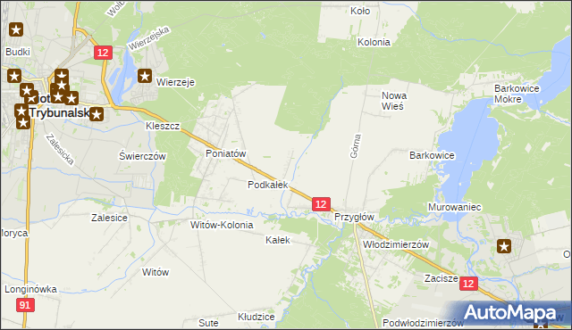 mapa Korytnica gmina Sulejów, Korytnica gmina Sulejów na mapie Targeo