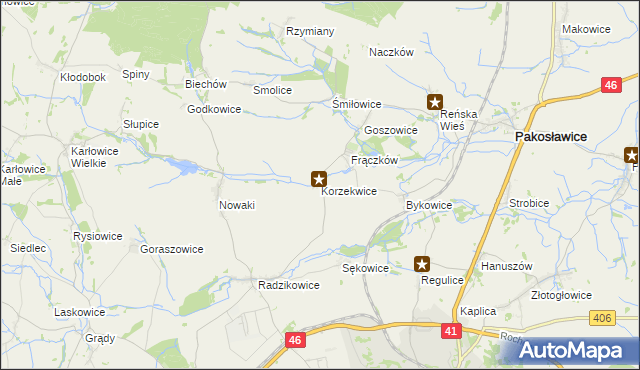 mapa Korzekwice, Korzekwice na mapie Targeo