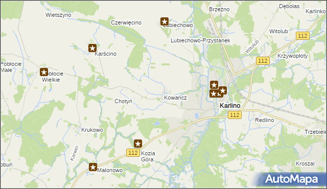 mapa Kowańcz, Kowańcz na mapie Targeo