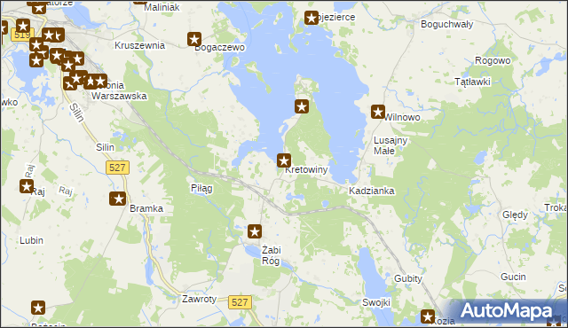 mapa Kretowiny, Kretowiny na mapie Targeo