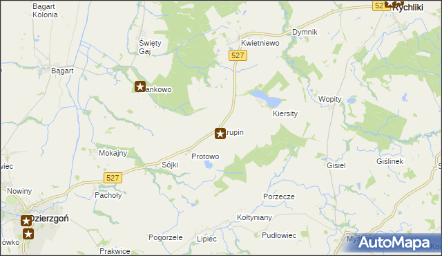 mapa Krupin gmina Rychliki, Krupin gmina Rychliki na mapie Targeo