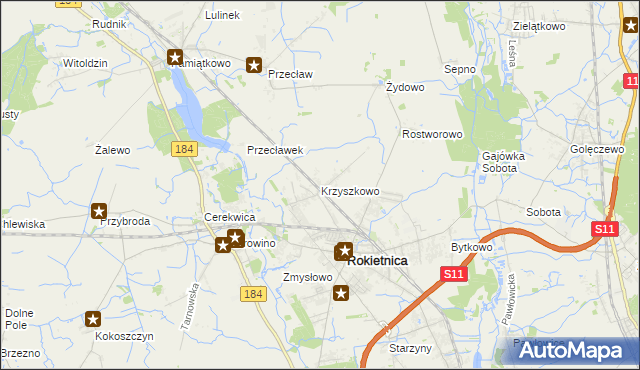 mapa Krzyszkowo, Krzyszkowo na mapie Targeo