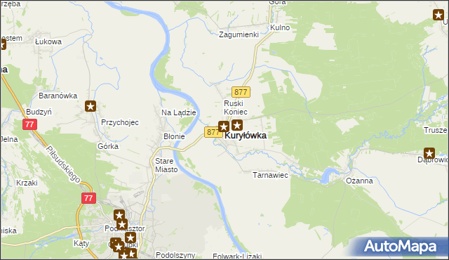 mapa Kuryłówka, Kuryłówka na mapie Targeo