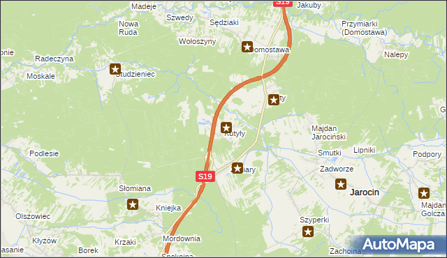 mapa Kutyły, Kutyły na mapie Targeo