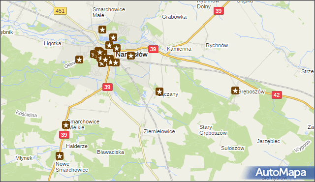 mapa Łączany gmina Namysłów, Łączany gmina Namysłów na mapie Targeo