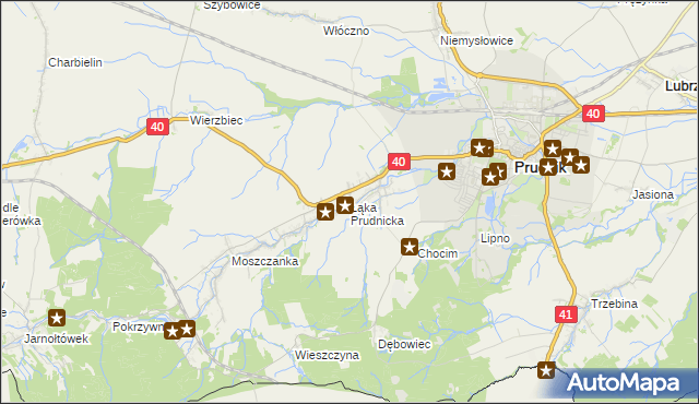 mapa Łąka Prudnicka, Łąka Prudnicka na mapie Targeo