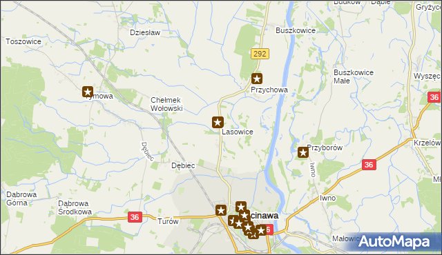 mapa Lasowice gmina Ścinawa, Lasowice gmina Ścinawa na mapie Targeo