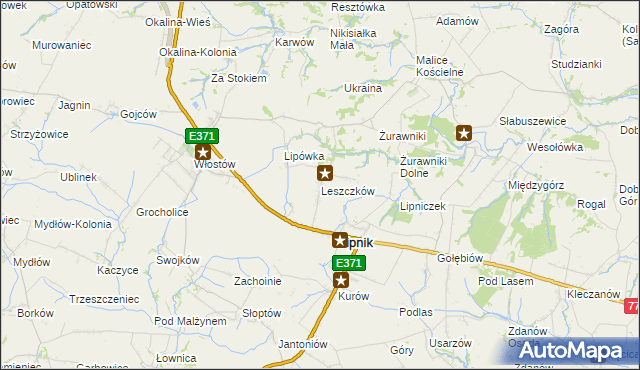 mapa Leszczków, Leszczków na mapie Targeo