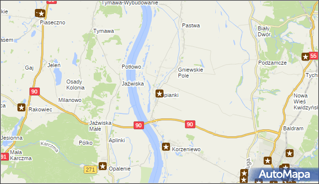 mapa Lipianki gmina Kwidzyn, Lipianki gmina Kwidzyn na mapie Targeo