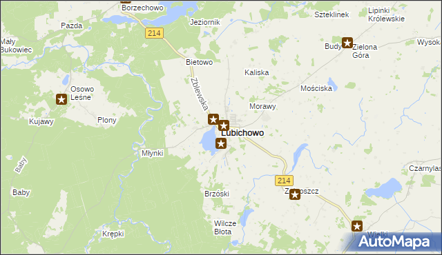 mapa Lubichowo, Lubichowo na mapie Targeo