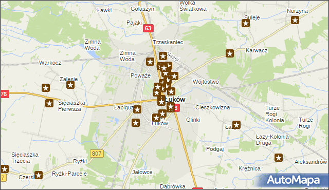 mapa Łuków, Łuków na mapie Targeo