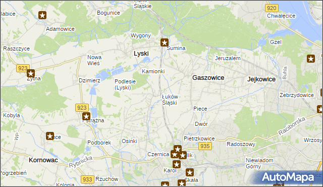 mapa Łuków Śląski, Łuków Śląski na mapie Targeo