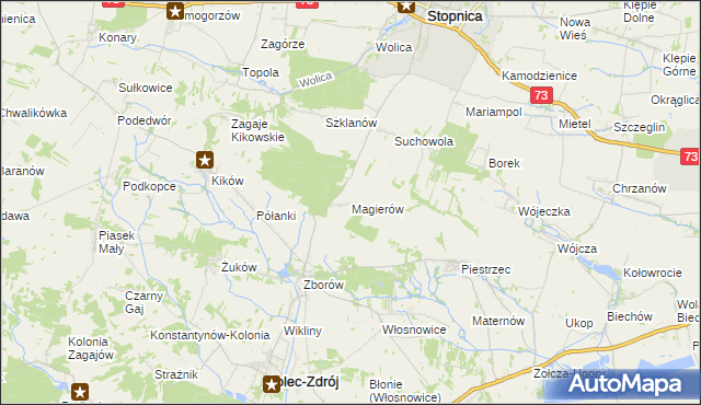 mapa Magierów gmina Solec-Zdrój, Magierów gmina Solec-Zdrój na mapie Targeo