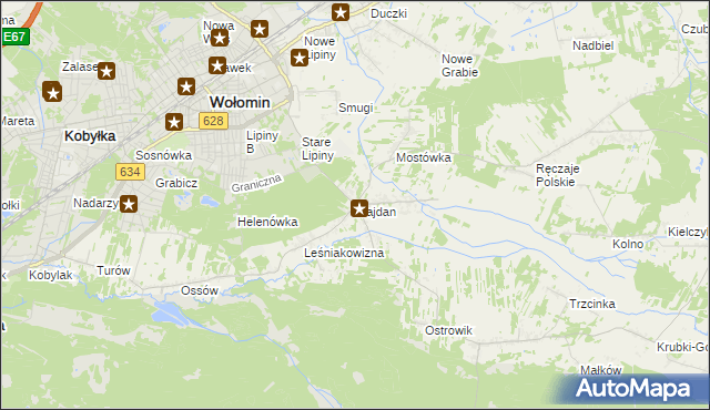 mapa Majdan gmina Wołomin, Majdan gmina Wołomin na mapie Targeo