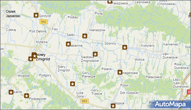 mapa Makowiska gmina Nowy Żmigród, Makowiska gmina Nowy Żmigród na mapie Targeo