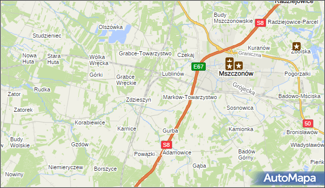 mapa Marków-Towarzystwo, Marków-Towarzystwo na mapie Targeo
