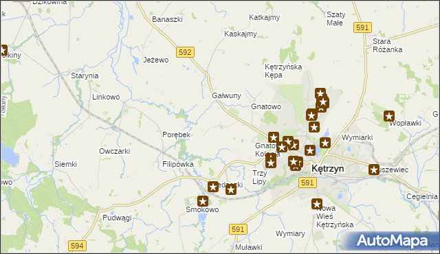 mapa Marszewo gmina Kętrzyn, Marszewo gmina Kętrzyn na mapie Targeo
