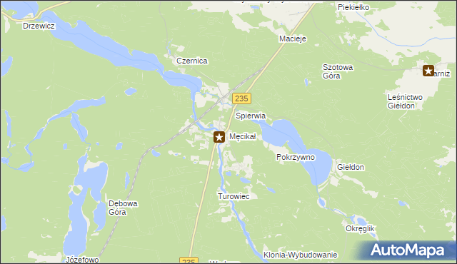mapa Męcikał, Męcikał na mapie Targeo