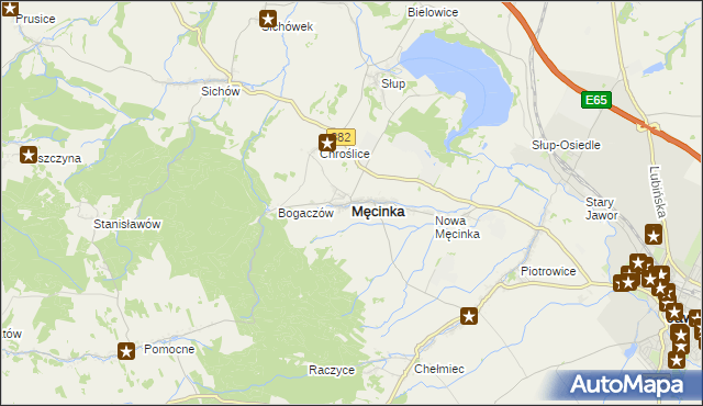 mapa Męcinka, Męcinka na mapie Targeo