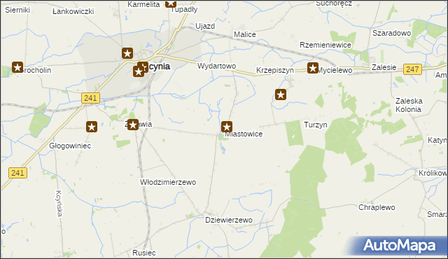 mapa Miastowice, Miastowice na mapie Targeo