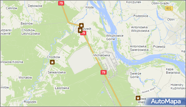 mapa Michałówka gmina Kozienice, Michałówka gmina Kozienice na mapie Targeo