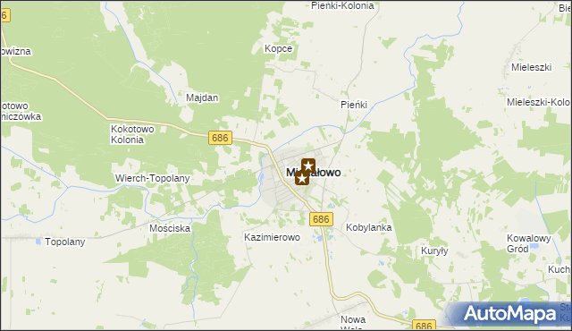 mapa Michałowo powiat białostocki, Michałowo powiat białostocki na mapie Targeo
