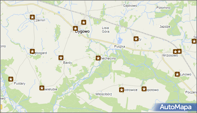 mapa Miechęcino, Miechęcino na mapie Targeo