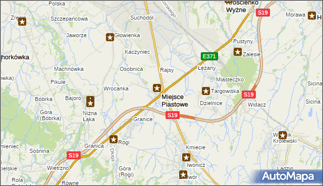 mapa Miejsce Piastowe, Miejsce Piastowe na mapie Targeo