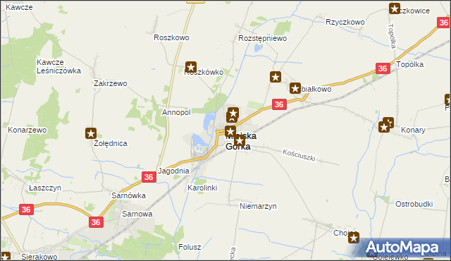 mapa Miejska Górka, Miejska Górka na mapie Targeo