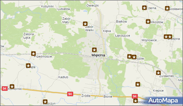 mapa Miękinia powiat średzki, Miękinia powiat średzki na mapie Targeo