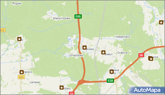 mapa Miękowo gmina Goleniów, Miękowo gmina Goleniów na mapie Targeo