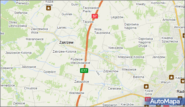 mapa Mleczków, Mleczków na mapie Targeo