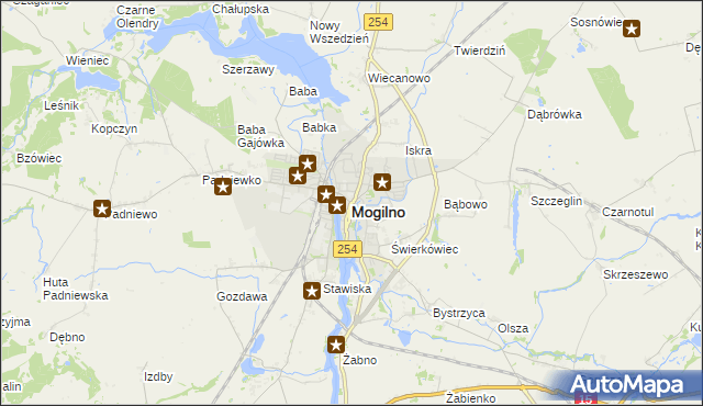 mapa Mogilno, Mogilno na mapie Targeo