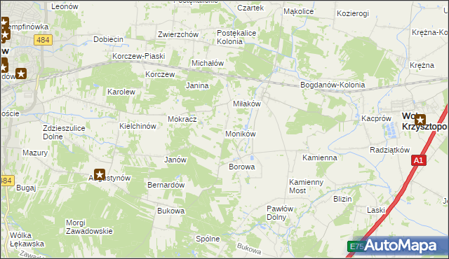 mapa Moników, Moników na mapie Targeo