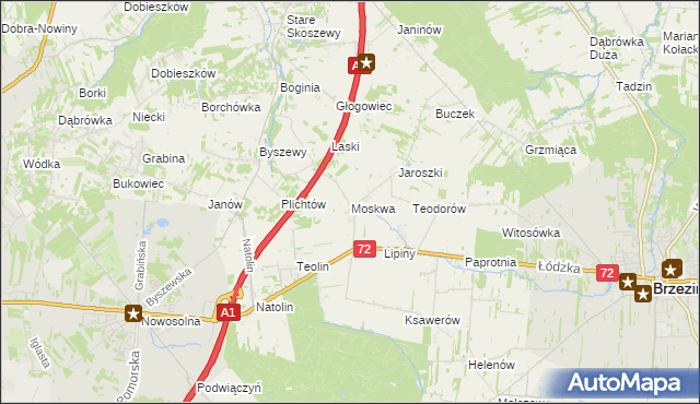 mapa Moskwa gmina Nowosolna, Moskwa gmina Nowosolna na mapie Targeo