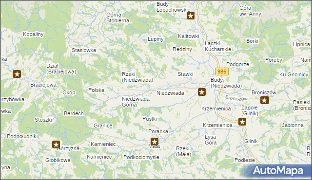 mapa Niedźwiada gmina Ropczyce, Niedźwiada gmina Ropczyce na mapie Targeo