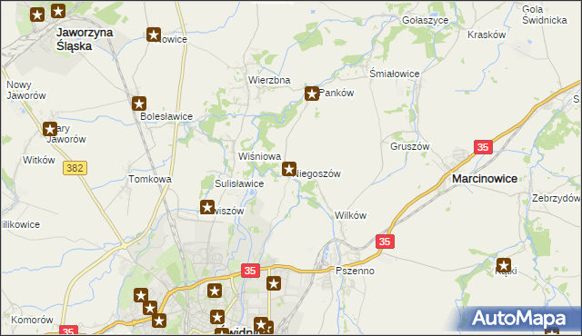 mapa Niegoszów, Niegoszów na mapie Targeo