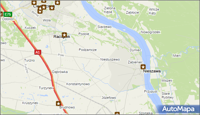 mapa Niestuszewo, Niestuszewo na mapie Targeo