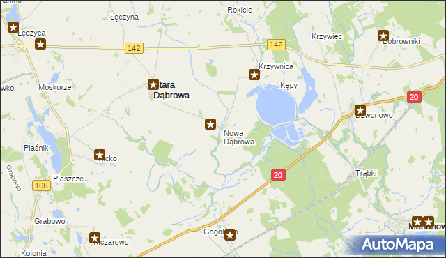 mapa Nowa Dąbrowa gmina Stara Dąbrowa, Nowa Dąbrowa gmina Stara Dąbrowa na mapie Targeo