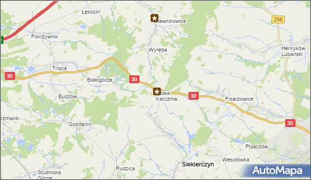 mapa Nowa Karczma gmina Siekierczyn, Nowa Karczma gmina Siekierczyn na mapie Targeo