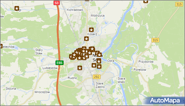 mapa Nowa Sól, Nowa Sól na mapie Targeo