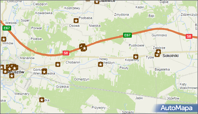 mapa Nowy Ochędzyn, Nowy Ochędzyn na mapie Targeo