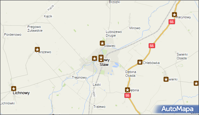 mapa Nowy Staw powiat malborski, Nowy Staw powiat malborski na mapie Targeo