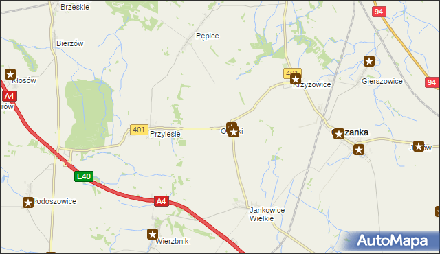 mapa Obórki gmina Olszanka, Obórki gmina Olszanka na mapie Targeo