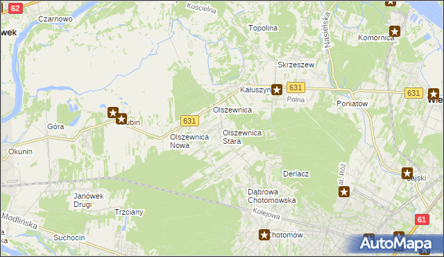 mapa Olszewnica Stara, Olszewnica Stara na mapie Targeo