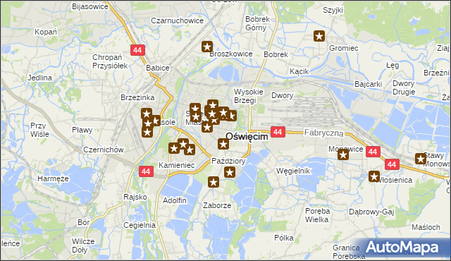 mapa Oświęcimia, Oświęcim na mapie Targeo