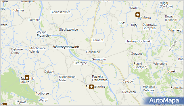 mapa Otfinów, Otfinów na mapie Targeo