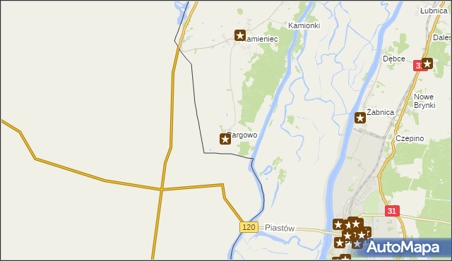 mapa Pargowo, Pargowo na mapie Targeo
