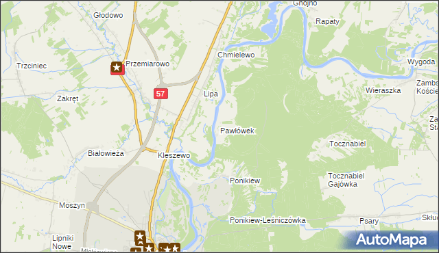 mapa Pawłówek gmina Pułtusk, Pawłówek gmina Pułtusk na mapie Targeo