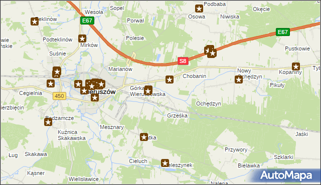 mapa Pieczyska gmina Wieruszów, Pieczyska gmina Wieruszów na mapie Targeo